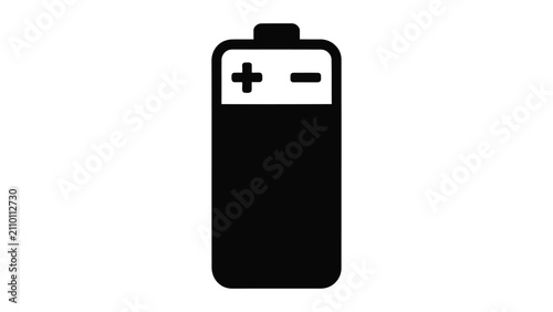 Tableau sur toile Simple black battery icon representing electrical energy symbolizing power and c
