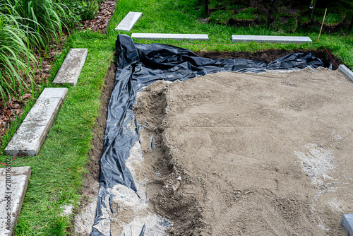 Preparing subgrade for garden paving slab installation