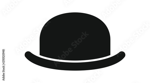 Photos Black bowler hat silhouette against a white background