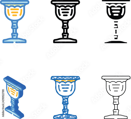 Canvastavla kiddush cup jewish color icon vector