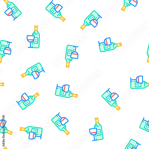 Принти на полотні zinfandel red wine vector seamless pattern zinfandel red wine sign illustration