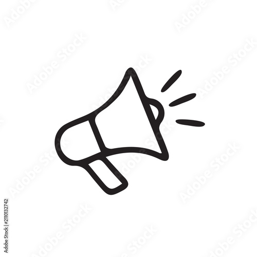 Hand Drawn Megaphone Loudspeaker Icon