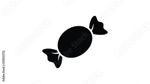 Fotografie Wrapped candy silhouette on a white background silhouette