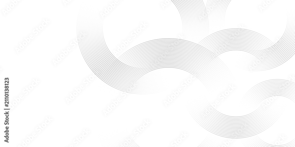 Fototapeta premium Modern circle lines pattern. Futuristic concept. Minimal geometric design. vector background pattern. circle background. Abstract gray and white background with dynamic circle. 