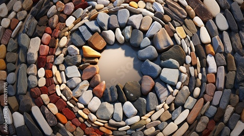 A photo of natural stones arranged in a circle.