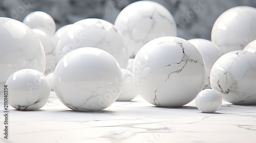 A photo of polished white marble stones.