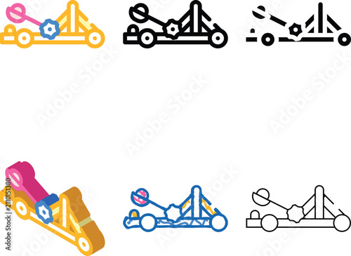 Obraz na plátně catapult antique gun color icon vector
