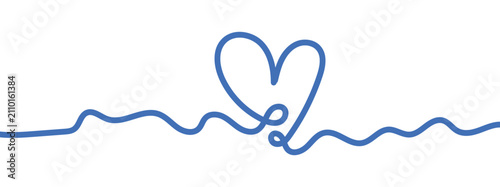 A simple and elegant line drawing of a blue heart symbolizing love, care, and affection, perfect for conveying a message of warmth and emotion