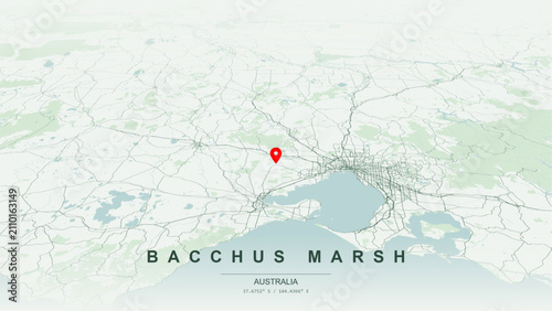 Foto Minimalist vector map of Bacchus Marsh, Victoria