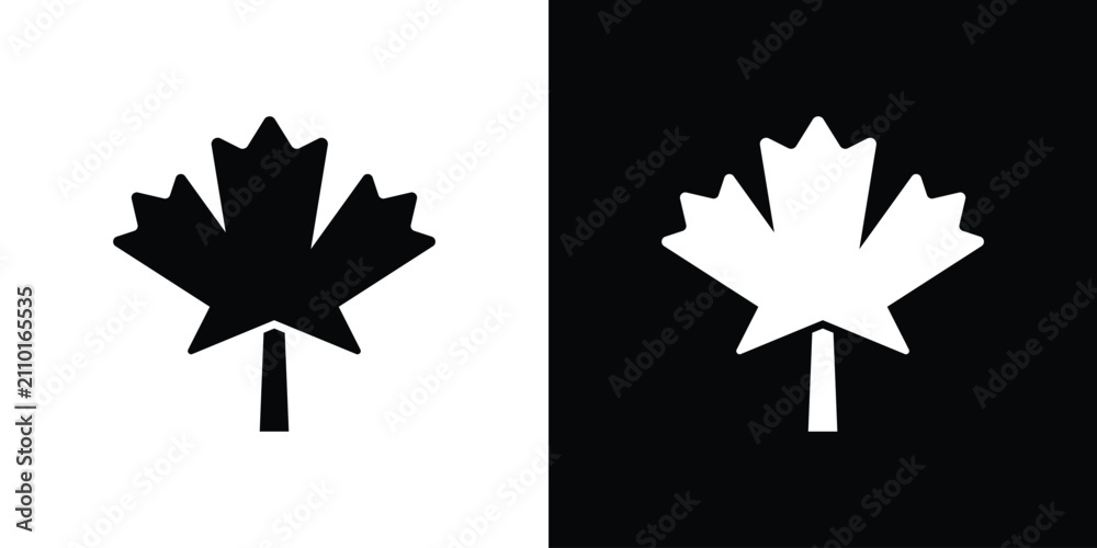 Fototapeta premium Autumn leaf canadian icon line graphic group. EPS10