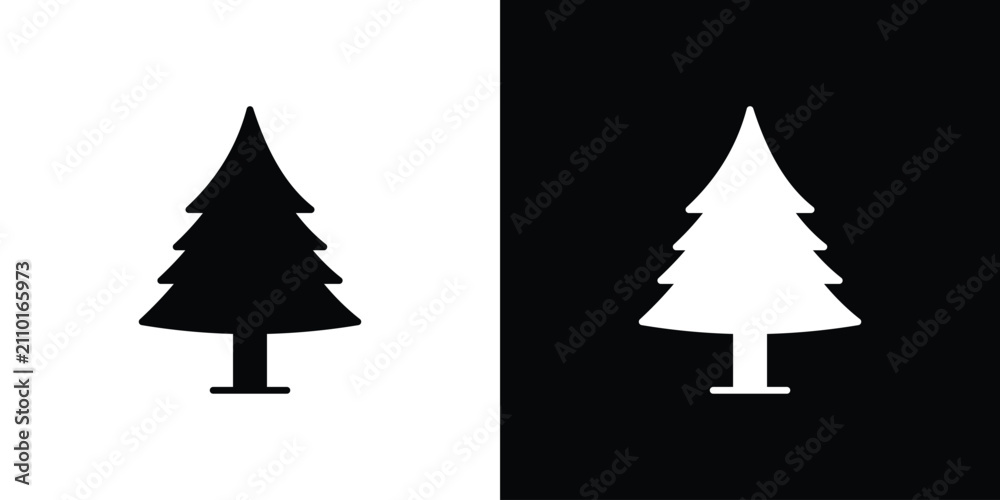 Obraz premium Christmas tree icon line graphic group. EPS10