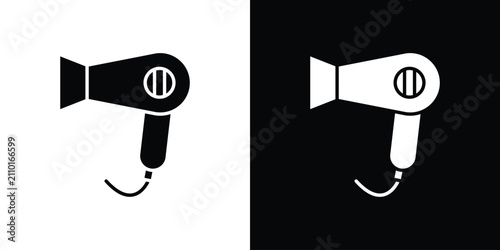 Foto Hair dryer icon line graphic group. EPS10