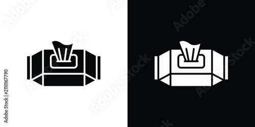 Canvas Print wet tissue wipes icon line graphic group. EPS10