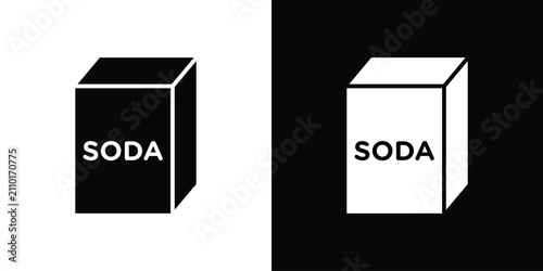 Bild auf Leinwand baking soda icon thin line pictogram bundle