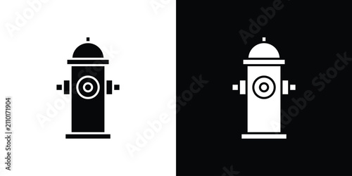 Fire hydrant icon thin line pictogram bundle