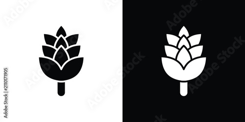Quadro su tela Fir cone icon thin line pictogram bundle