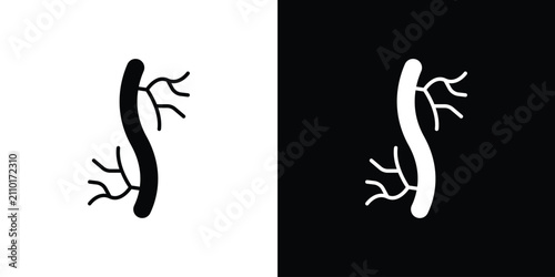 Bild auf Leinwand Human artery icon thin line pictogram bundle