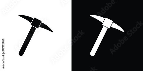 Foto Pick axe icon thin line pictogram bundle