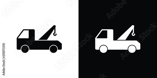 Foto Tow truck icon thin line pictogram bundle