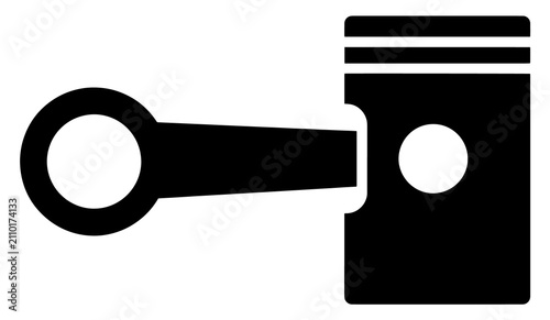 Photography Black and white vector icon of a mechanical engine piston and connecting rod com