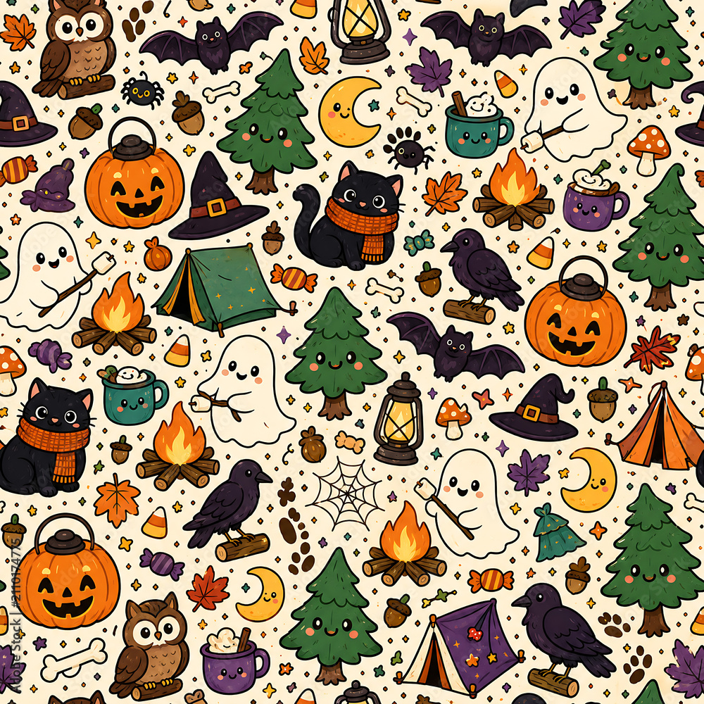 Fototapeta premium Halloween seamless pattern