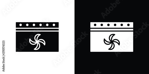 Fotografía Convection turbofan stove icon minimal art series