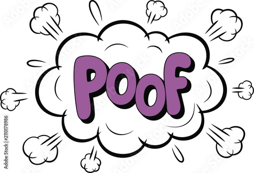 Comic Book Poof Sound Effect Cloud Vector Illustration