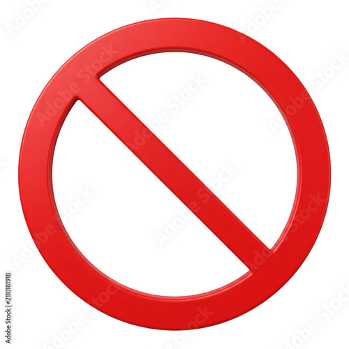 Konstfotografi A red circular prohibition sign with a diagonal slash isolated on transparent ba