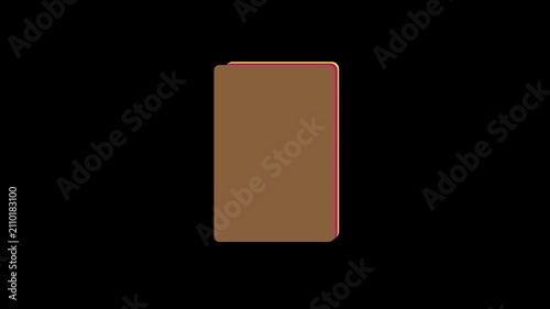 4k File document animation with black background