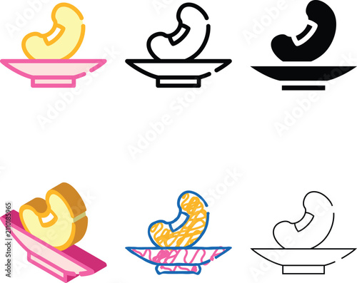 Bild auf Leinwand soy bean on plate color icon forms vector