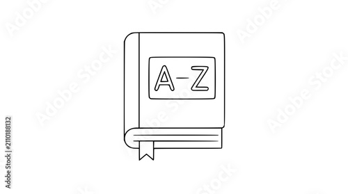 Photography Dictionary Vector Icon - Minimalist Line Illustration for Education