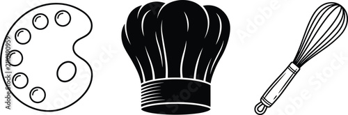Set of professional tools for artist and chef