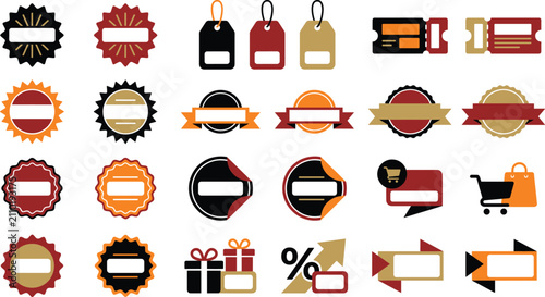 Badge Label Coupon and Promotional Sticker Vector Collection for Retail and Marketing Design