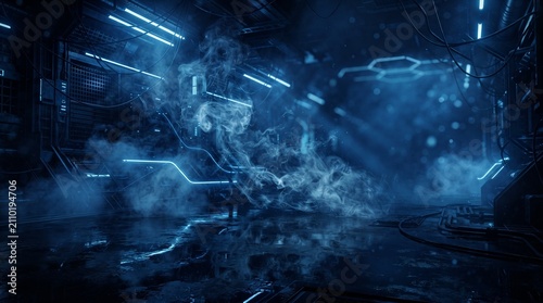 abstract blue background with particles