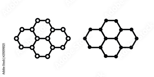 Graphene icon simple drawings set