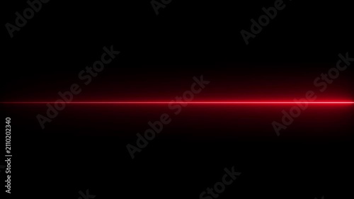 Straight neon lazer line color blue black background.4k