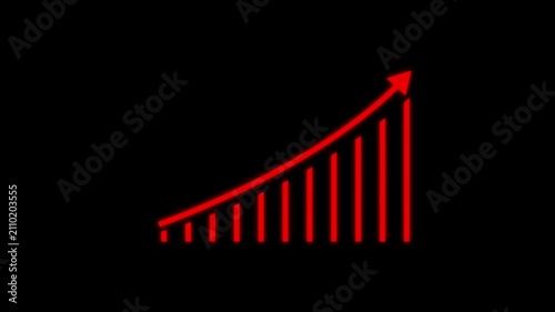 Abstract business graph icon animation background. Business Financial Growing Business Income And Earnings.4k video