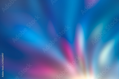 Abstract blue and purple neon light flares on dark background.