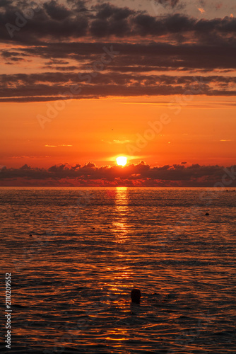 Beautiful summer sunset over the sea.