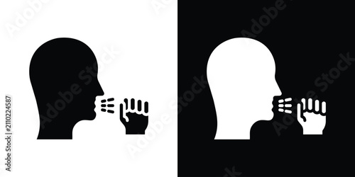 Foto Cough icon outline drawings set