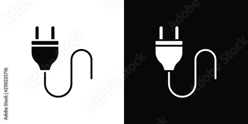 Foto Plug icon outline drawings set