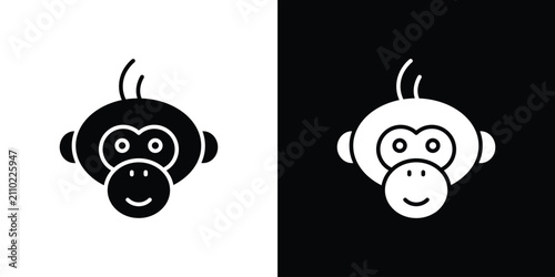 Photography Monkey icon outline drawings set