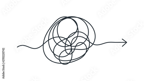 Принти на полотні Abstract tangled path arrow