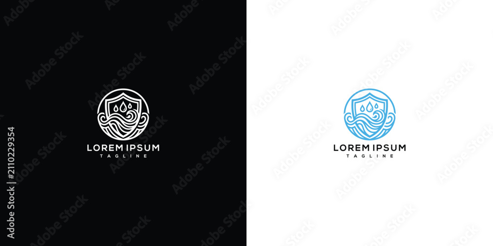 Fototapeta premium Abstract Shield Handshake Logo Template with Leaf Elements for Trust and Partnership