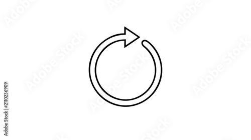 фотографія Sync refresh arrow vector icon illustration depicting a single directional arrow
