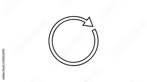 Photography Circular Arrow Loop Vector Icon - Hand-Drawn Illustration Representing Rotation,