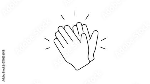 Canvastavla Clapping Hands with Motion Lines Vector Icon - Applause and Celebration Hand-Dra