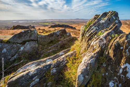 Sommet du Roc'h Trevezel dans les monts d'Arrée, point culminant du centre de la Bretagne - France