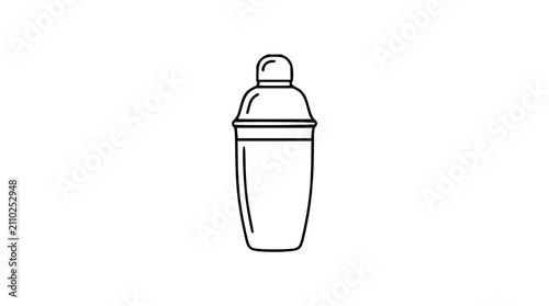 Foto Hand-drawn cocktail shaker vector icon illustration - clean minimalist bartender