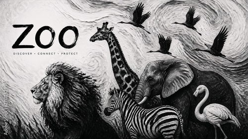 動物園のイラストデザイン3 - 1